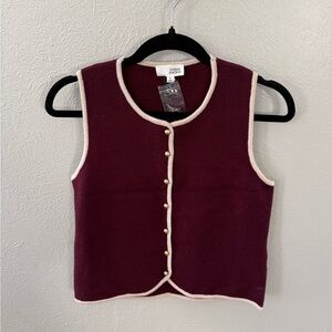 Boutique Maroon Vest Blouse